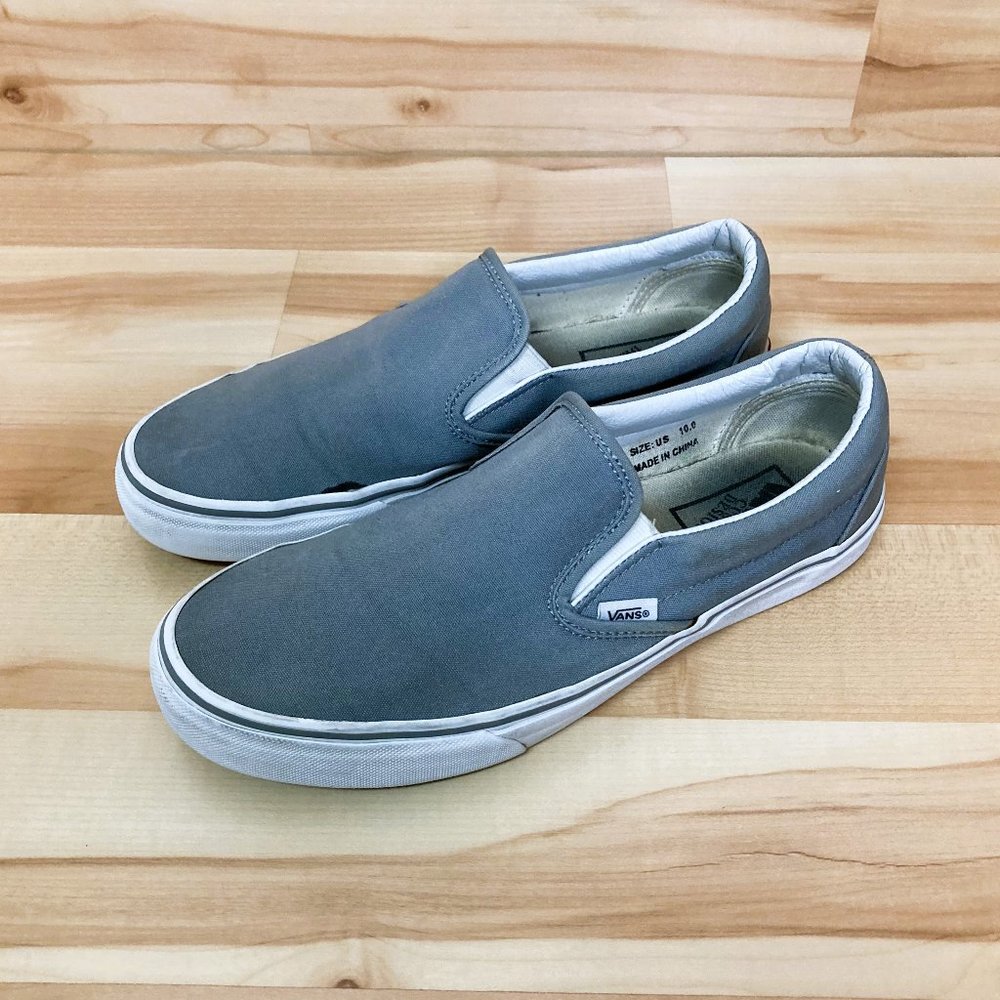 Vans Gray Grey Slip On, Slide On Shoes - Men's Size 10